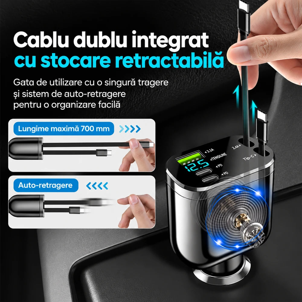 Încărcător auto inteligent 5 în 1